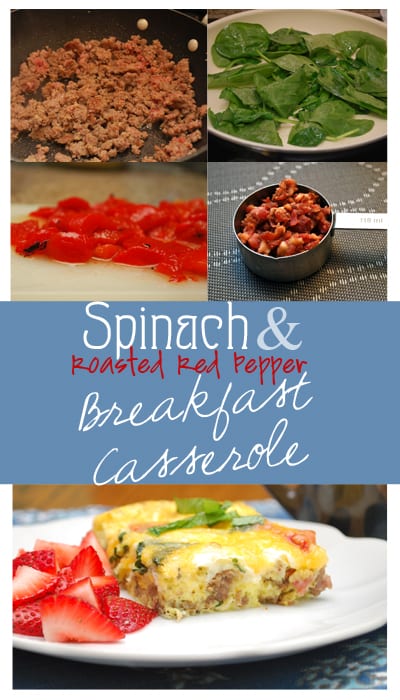 Spinach and Roasted Red Pepper Breakfast Casserole recipe