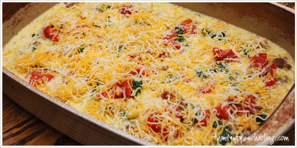 breakfast casserole with eggs and cheese