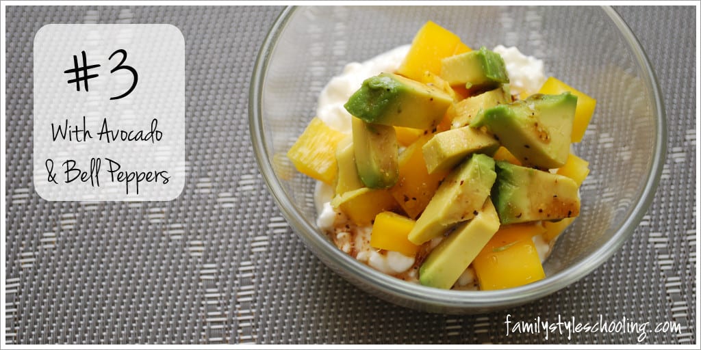 #3 Cottage Cheese with Avocados and Bell Peppers
