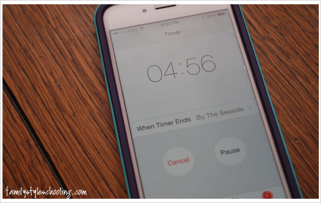 set a timer for five minutes