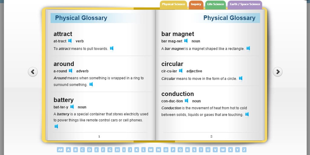Science4us review - student glossary