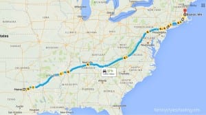 Road trip from Dallas to Boston