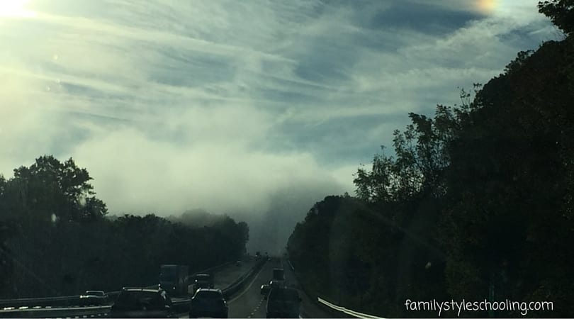 Driving through the smoky mountains