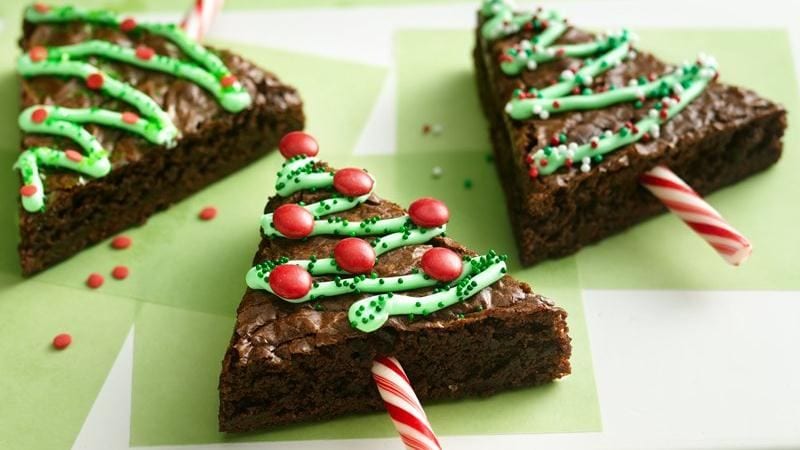 Christmas sweets - brownie christmas trees