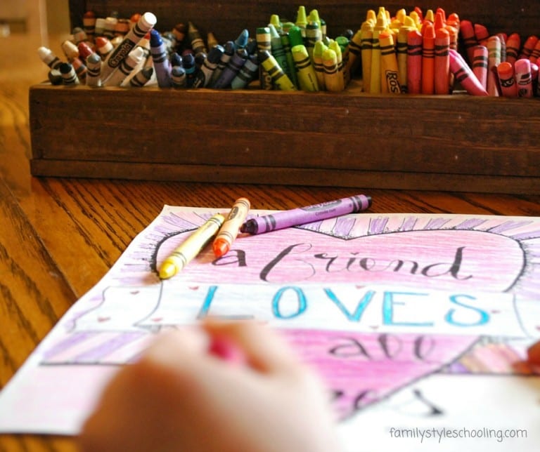 Proverbs 17:17 - Scripture Coloring Sheet - Family Style Schooling