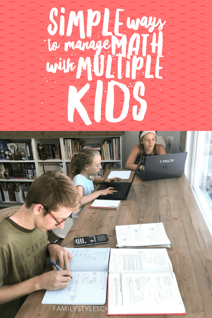 Managing Math with multiple kids