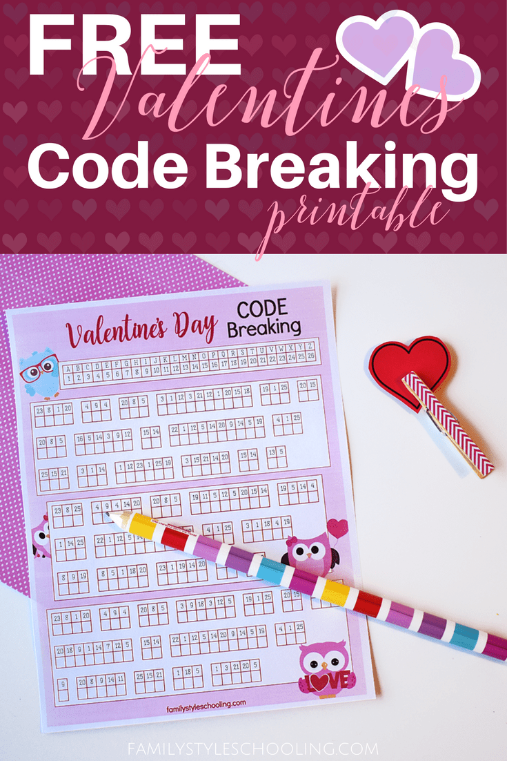 Free Valentine's Code Breaking Printable - Family Style Schooling