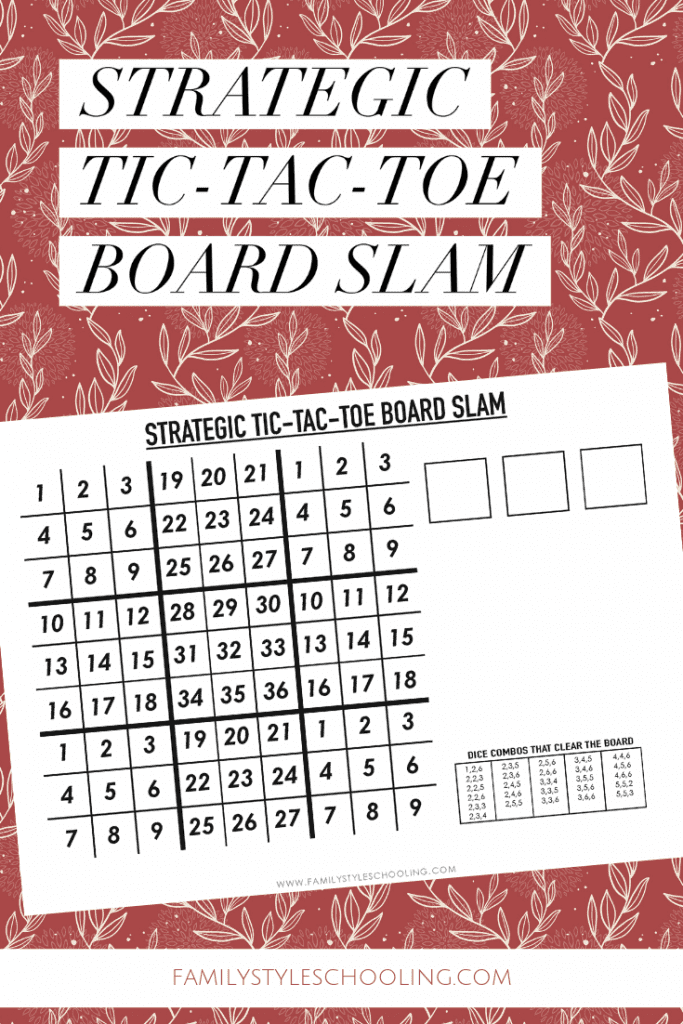 Strategic tic-tac-toe board slam