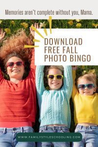 fall family photo bingo