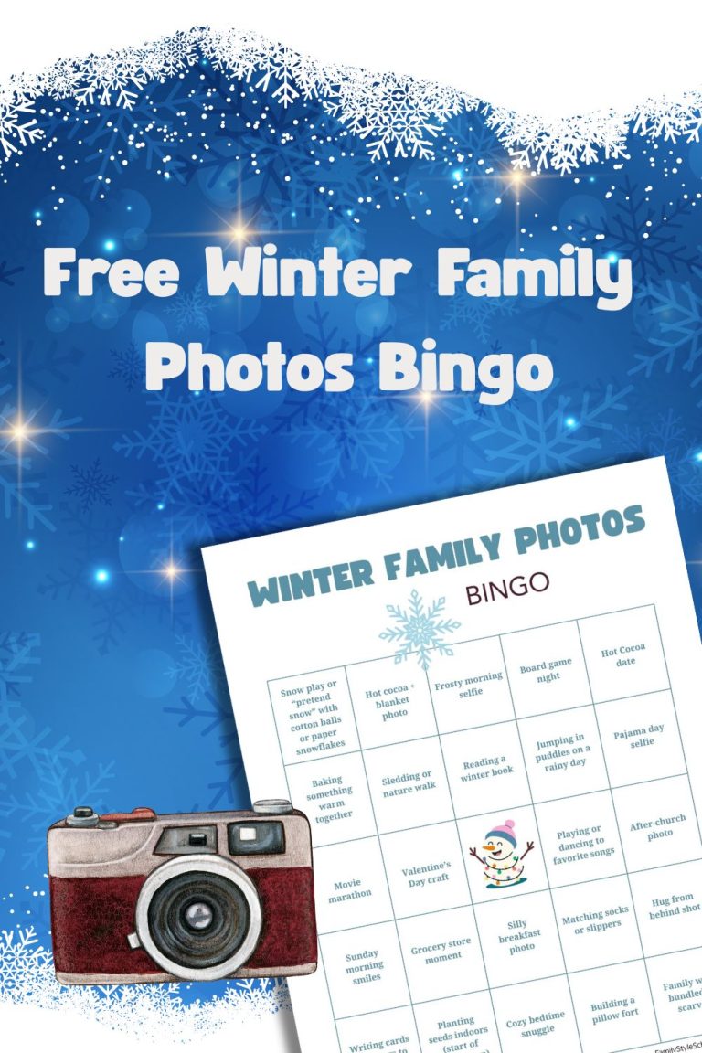 Winter Family Photos Bingo